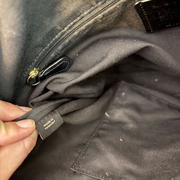 Coach Black Leather Large Shoulder Tote Bag Purse - Picture 12 of 12